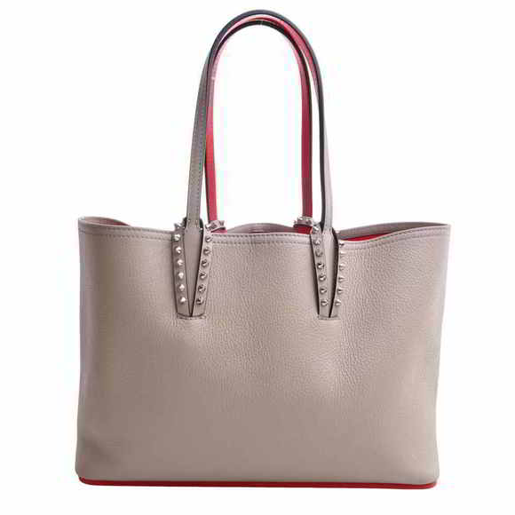 Christian Louboutin Leather Cabata Studded Tote Bag Greige - Picture 1 of 9